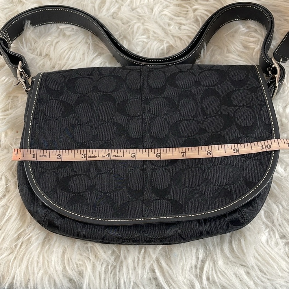 Coach 6842 Signature Black Shoulder or Crossbody Convertible Bag Purse Vintage - Picture 10 of 12